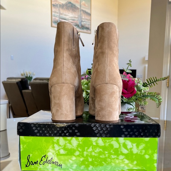 Sam Edelman Beige Suede Heeled Boots, 8.5 - Picture 3 of 5